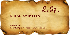 Quint Szibilla névjegykártya